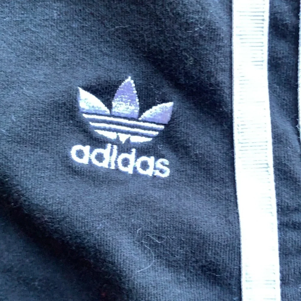 Adidas Three Stripe Black and White Leggings logo embroidered cotton casual S‎ - Picture 4 of 10